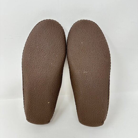 LL Bean Women's Handsewn Suede Flannel Lined Moccasin Peat Moss Slip On - Picture 9 of 12